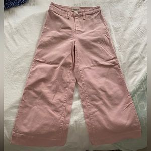 Light pink Madewell Emmett wide leg crop pants women’s size 26